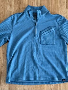 EUC Men’s LOA Love Of Adventure Quilted 1/4 Zip Pullover - Blue - Size Large